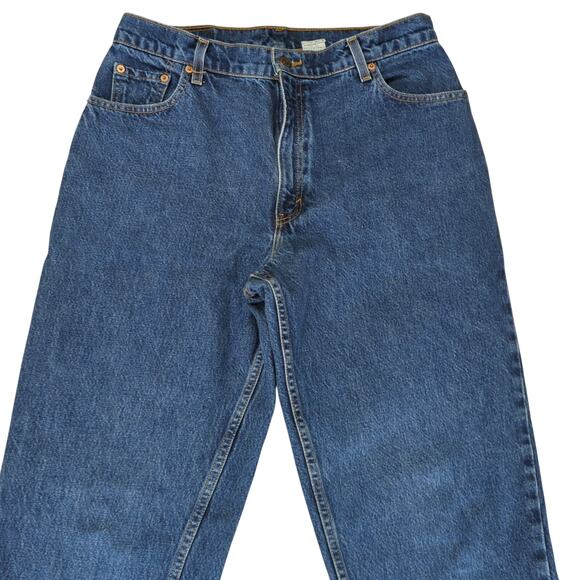 Vintage 90s Levi's 550 Relaxed Fit Tapered Leg Jeans Dark Rigid Denim Women's 14 - Picture 3 of 9